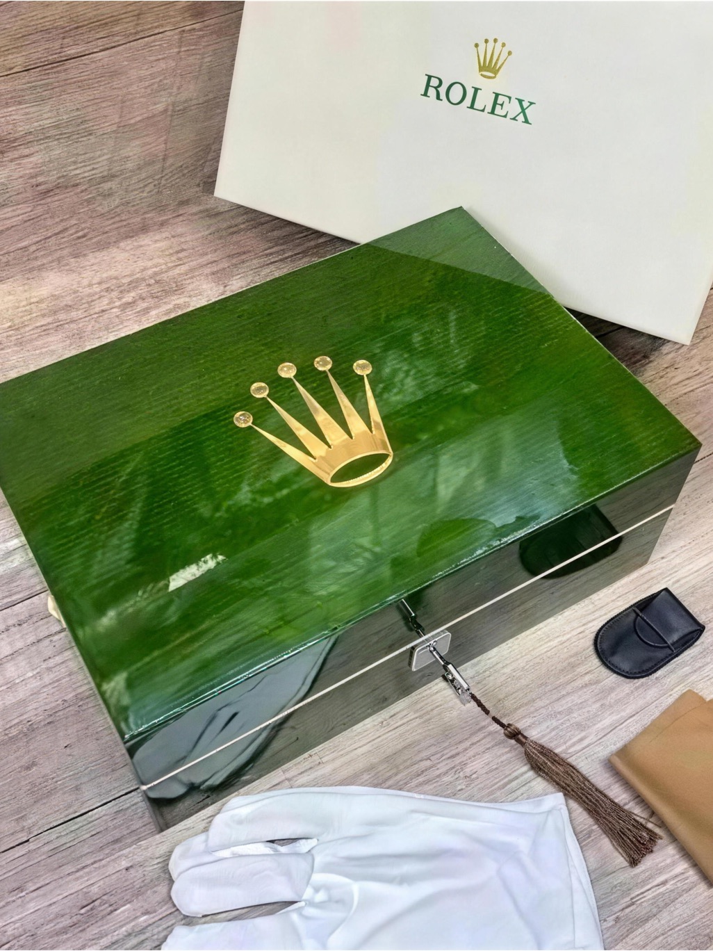 Rolex Green And Gold Presentation Watch Box